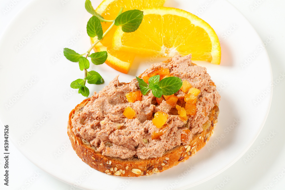 Bread with meat spread