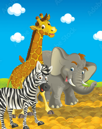 Cartoon safari - ilustracja dla dzieci