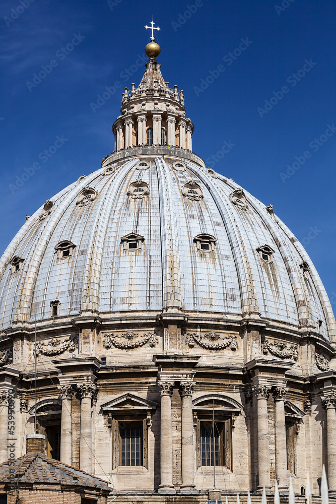 dome of St. Peter's cathedral. Rome. Italy.