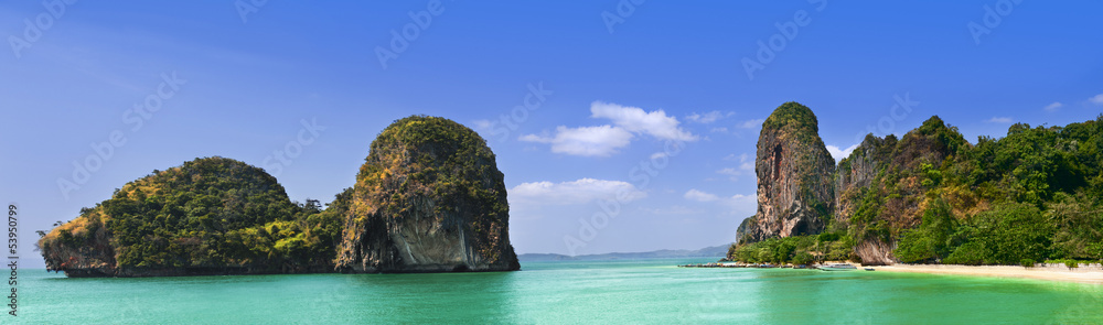 Phra Nang Beach, Thailand, Krabi Province, Panoramic picture