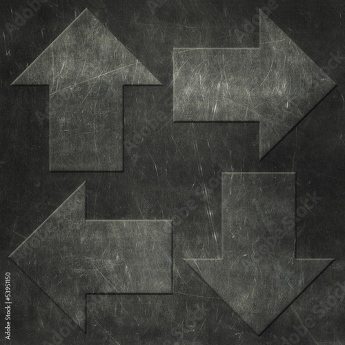 Grunge arrows background, metal texture