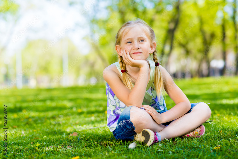 portrait of a girl in a park portrait of a girl in a park