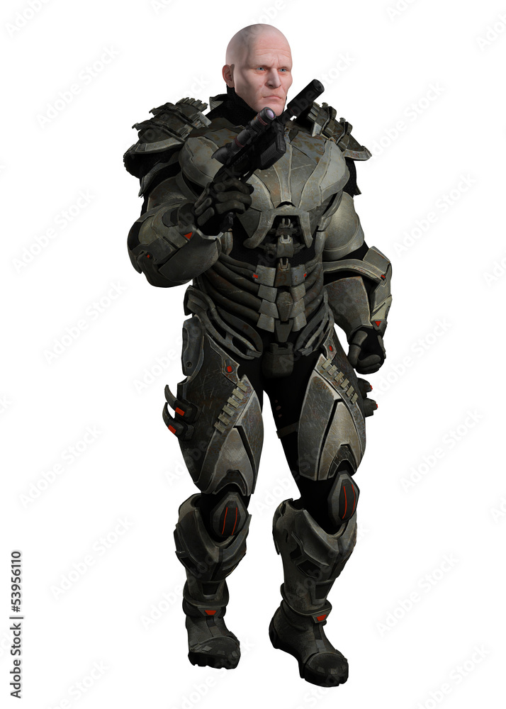 Large muscular marine in futuristic body armour Large muscular marine in futuristic body armour