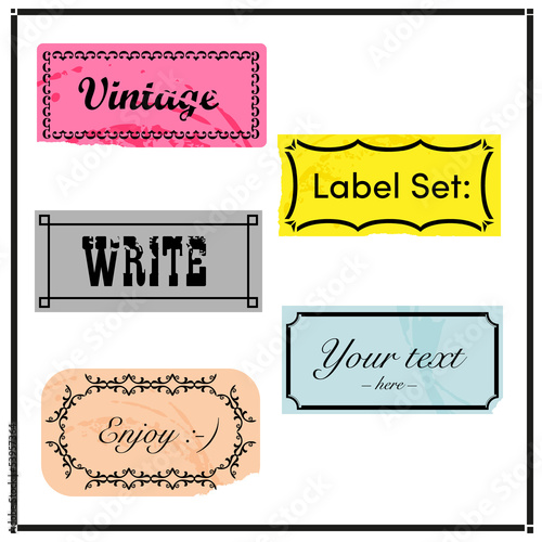 Vintage label set