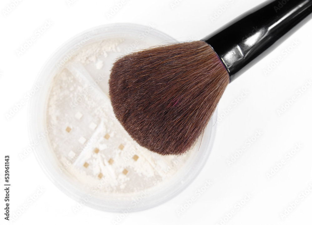 painbrush with powder for make-up artist, brush focus painbrush with powder for make-up artist, brush focus