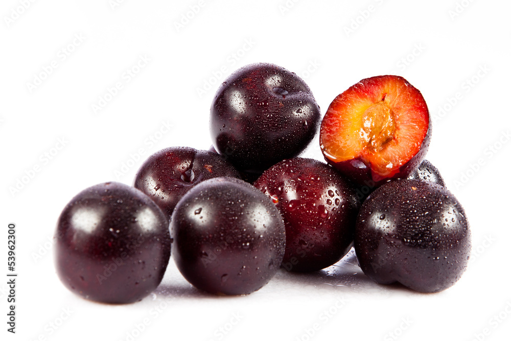 plums isolated on white background plums isolated on white background
