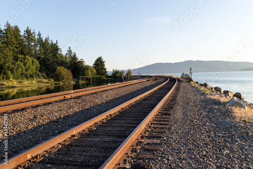 train tracks round the bend photo