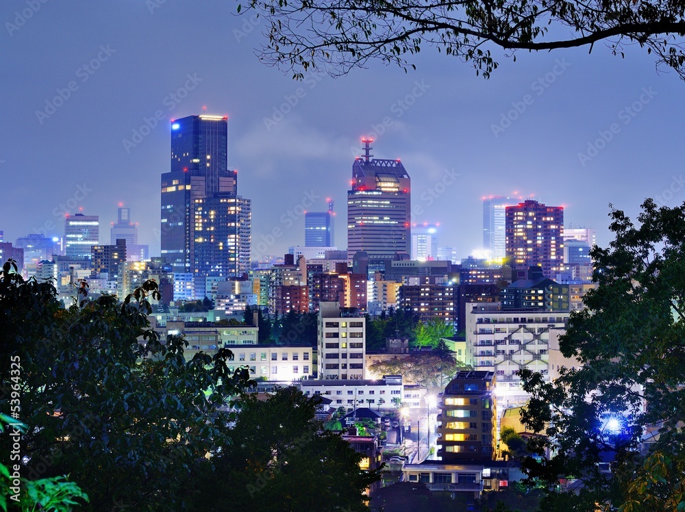 Fototapeta premium Centrum Sendai, Japonia