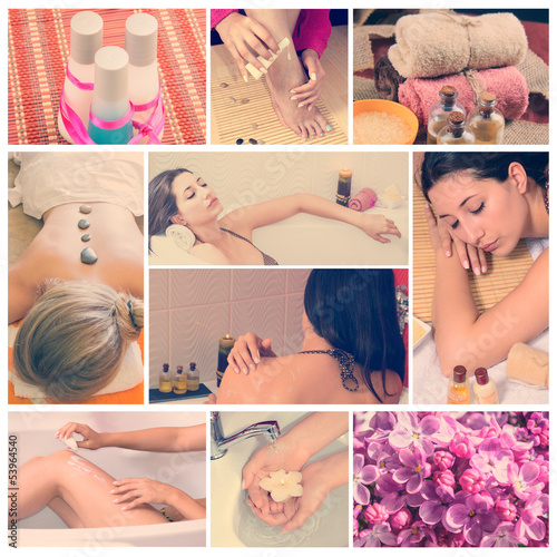 Pink spa collage