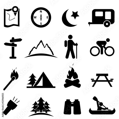 Camping icon set