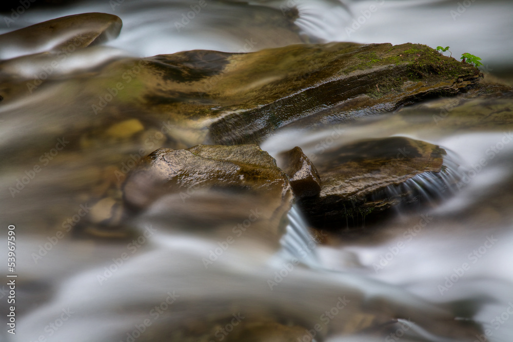 Water rushing by a rock Water rushing by a rock