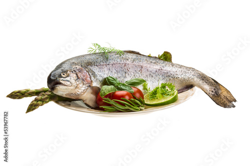 Fresh raw rainbow trout