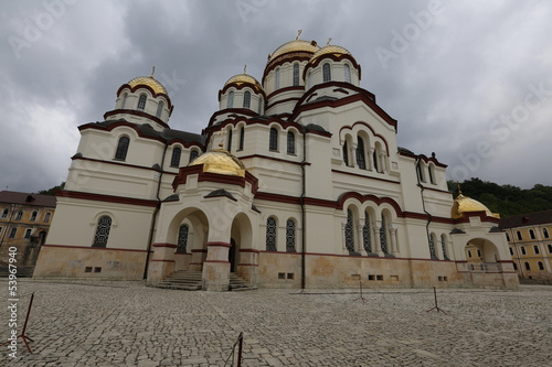 Ancient monastery and church in mountains