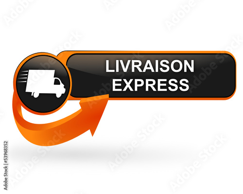 livraison express sur bouton web design orange