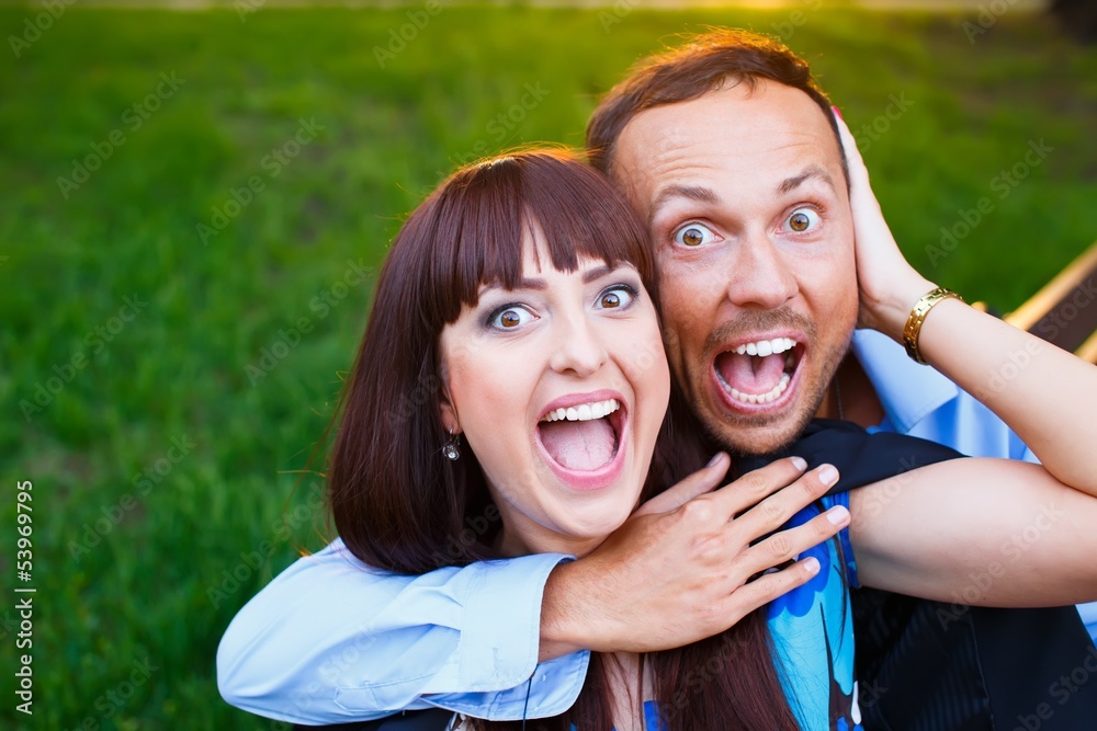 Fototapeta premium Happy smiling couple outdoors