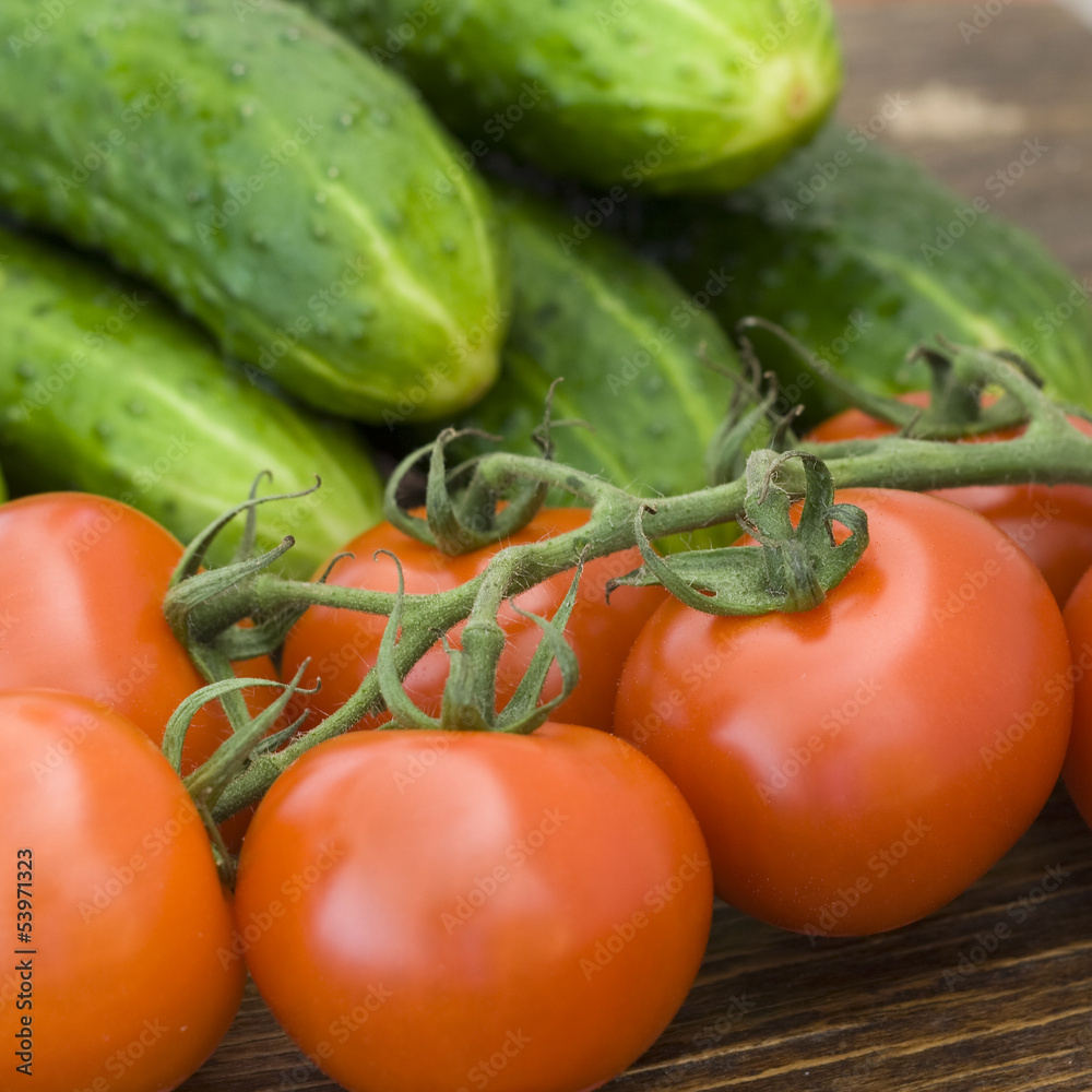 Tomatoes and cucumbers Tomatoes and cucumbers