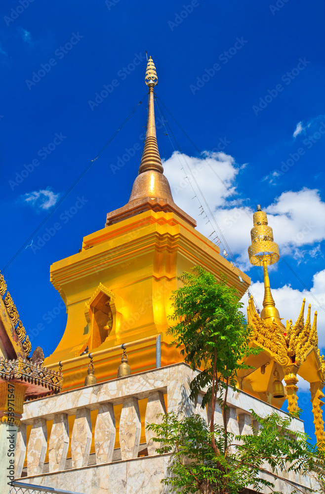 Naklejka premium Pagoda at the temple in Thailand