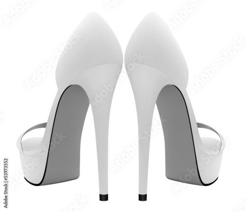 High-heeled blank shoes template