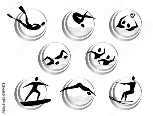 Icons of summer water sports