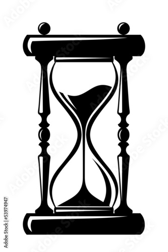 Hourglass. Vector black silhouette.