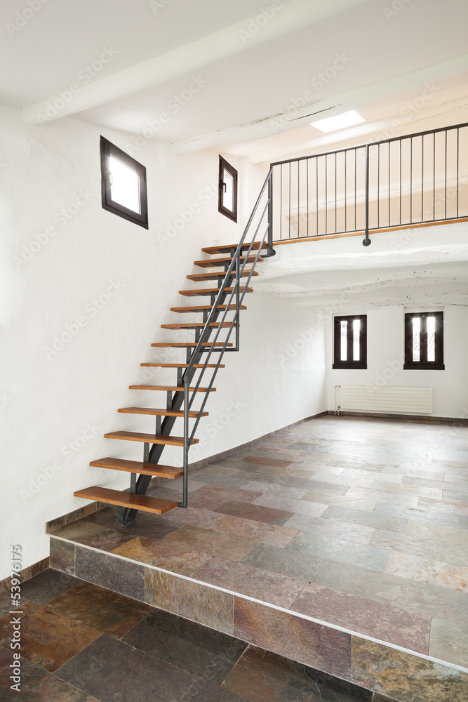 interior rustic house, large room with staircase interior rustic house, large room with staircase