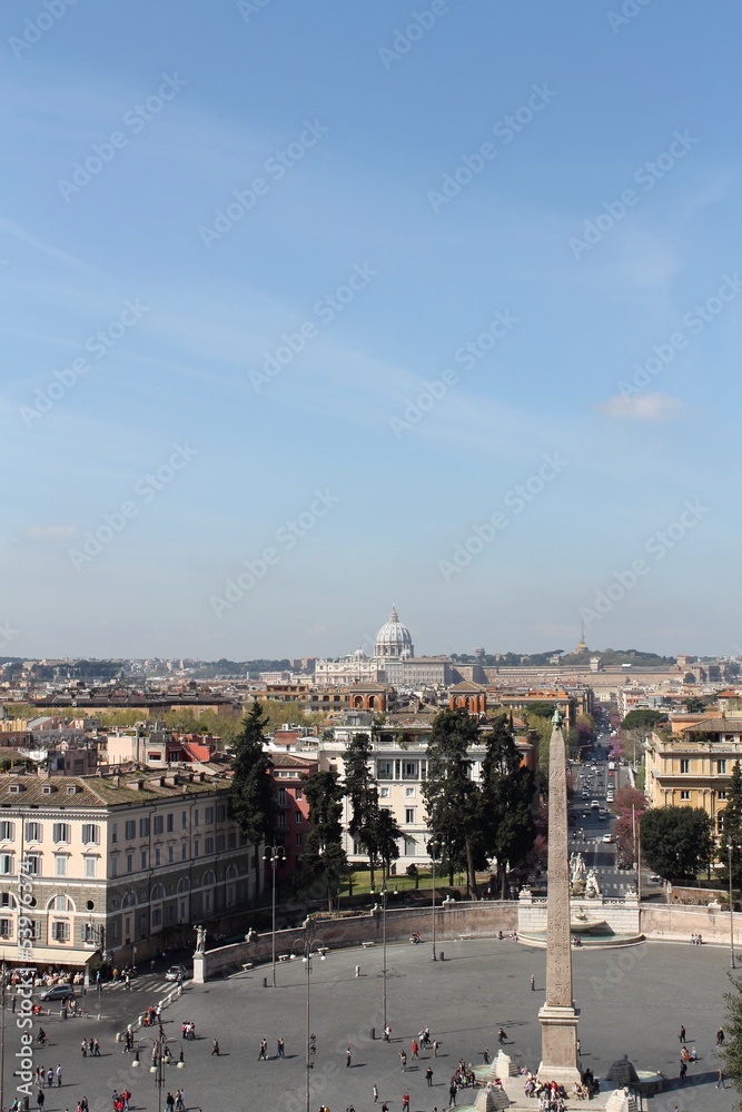 View of Piazza del Popolo in Rome from the Pincio
