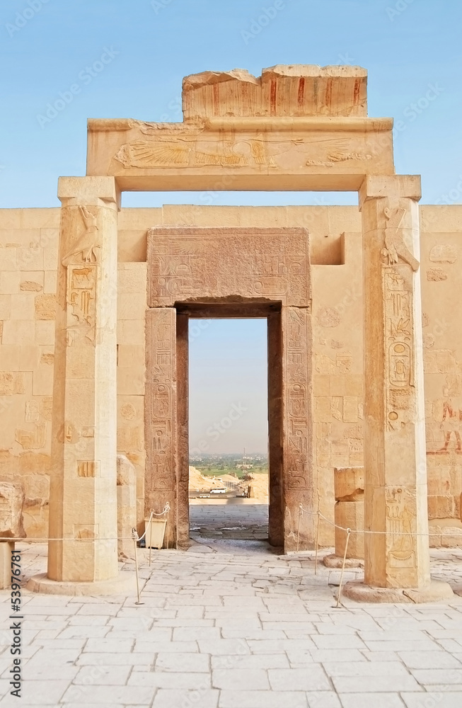 View through Gates in Hatshepsut Temple, Luxor, Egypt