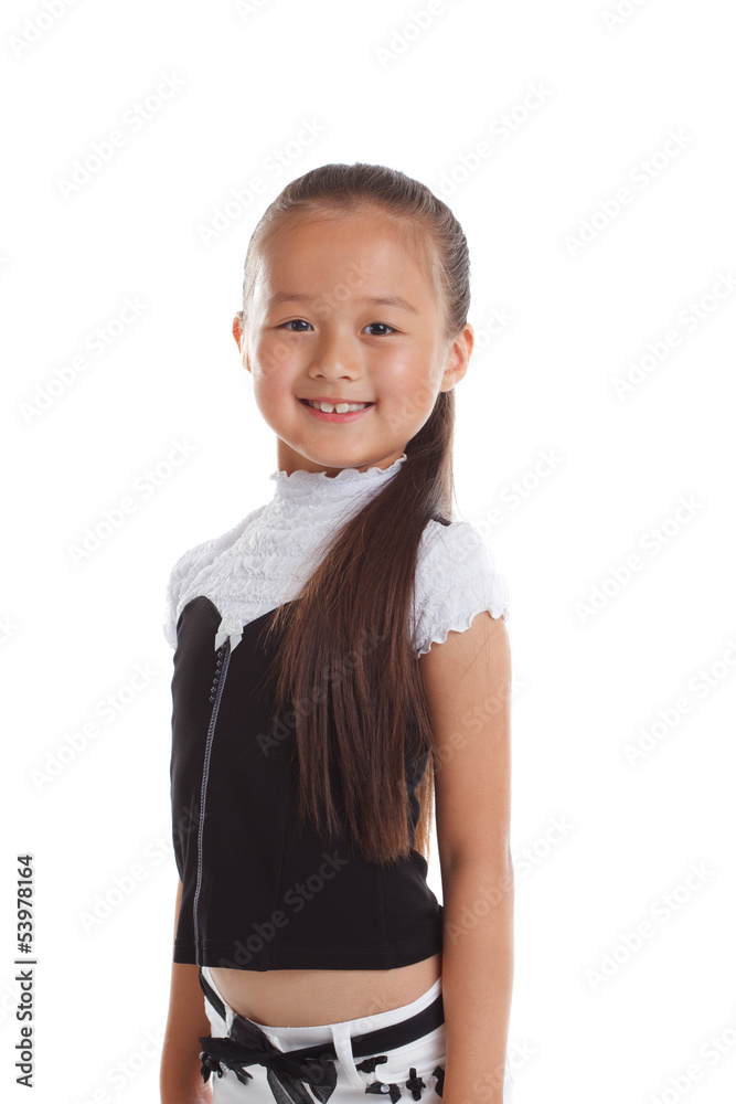 Portrait of graceful little girl smiling in studio Portrait of graceful little girl smiling in studio