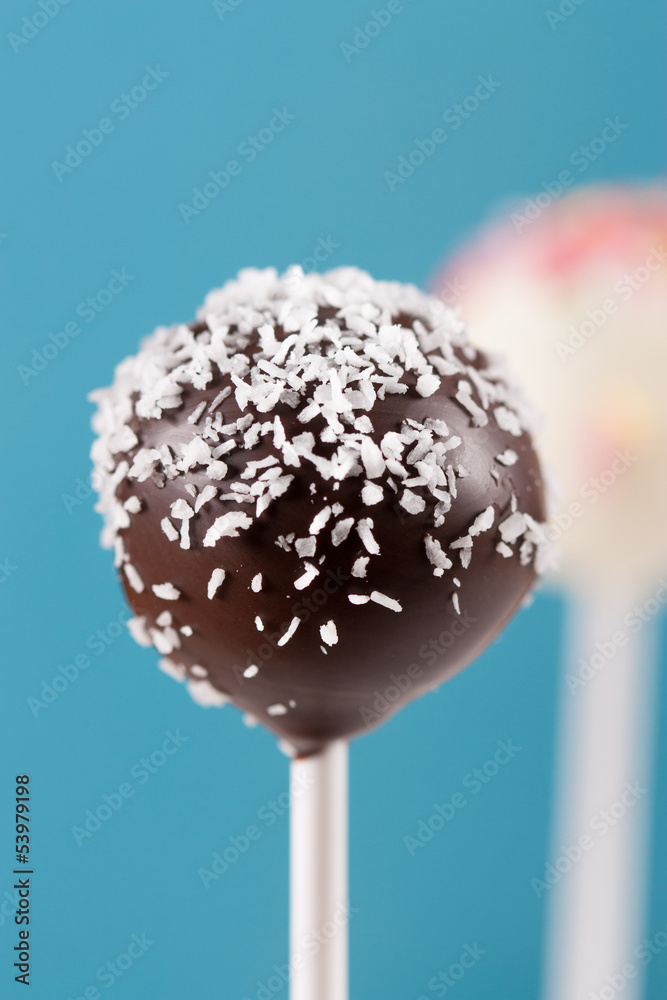 Coconut topping chocolate cake pop Coconut topping chocolate cake pop
