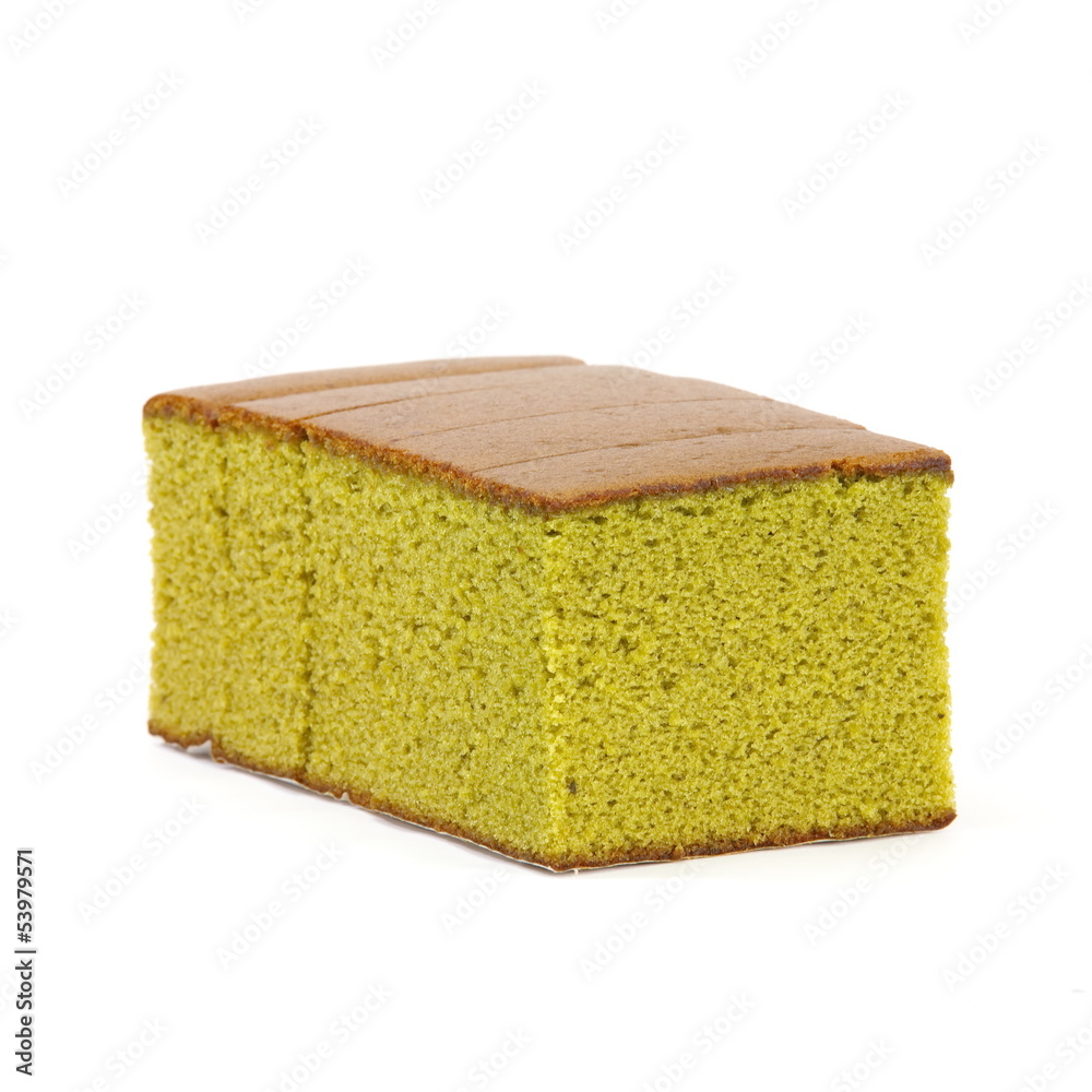 Fototapeta premium Green tea Sponge cake on white