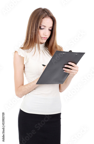 Young business woman isolat...