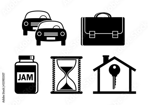 Icons on white background