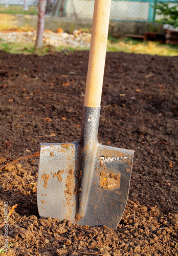 Shovel in field