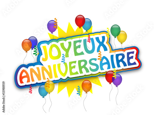 Carte 2 ANS ! JOYEUX ANNIVERSAIRE (fête voeux félicitations) Stock Vector