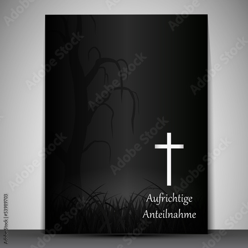 Trauerkarte Aufrichtige Anteilnahme