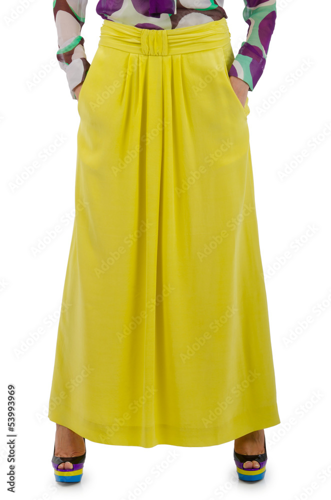 Woman in fashion dress concept on white Woman in fashion dress concept on white