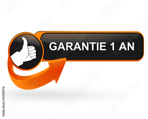 garantie 1 an sur bouton web design orange