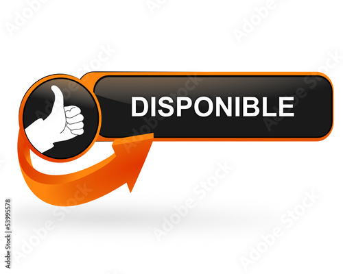 disponible sur bouton web design orange
