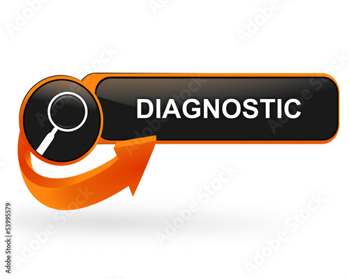diagnostic sur bouton web design orange