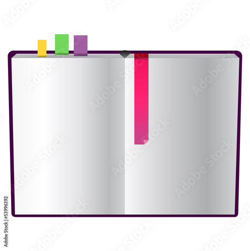isolated book with bookmarks