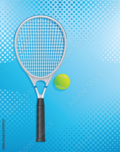 Racket and tennis ball
