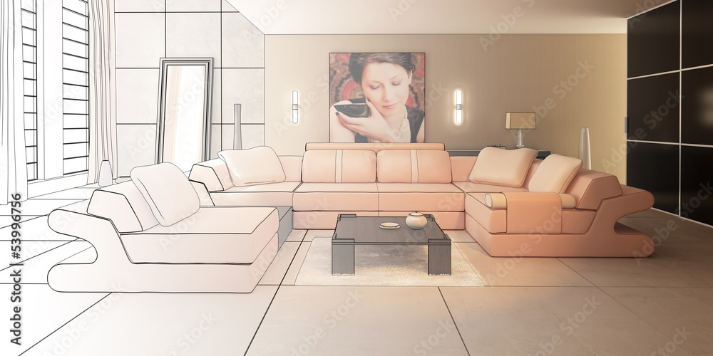 Fototapeta premium Luxury Loft (drawing)