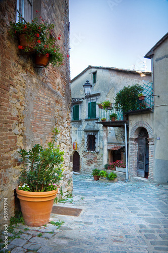 Fototapeta Naklejka Na Ścianę i Meble -  Tuscany - Italy old town alley
