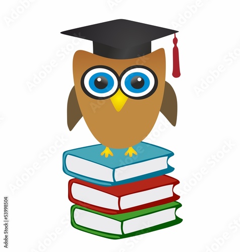 Owl and books - graduation