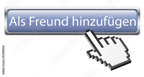 Button mit 3D Pixelhand " Als Freund hinzufügen "