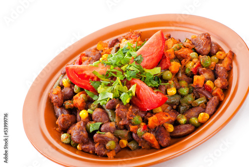 Traditional mexican chili with kidney beans