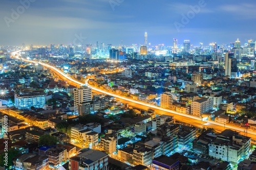 Bangkok downtown Skyline at night