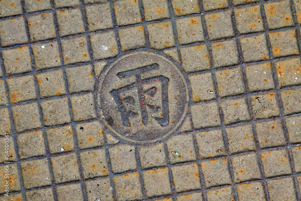 city manhole covers in a university in beijing