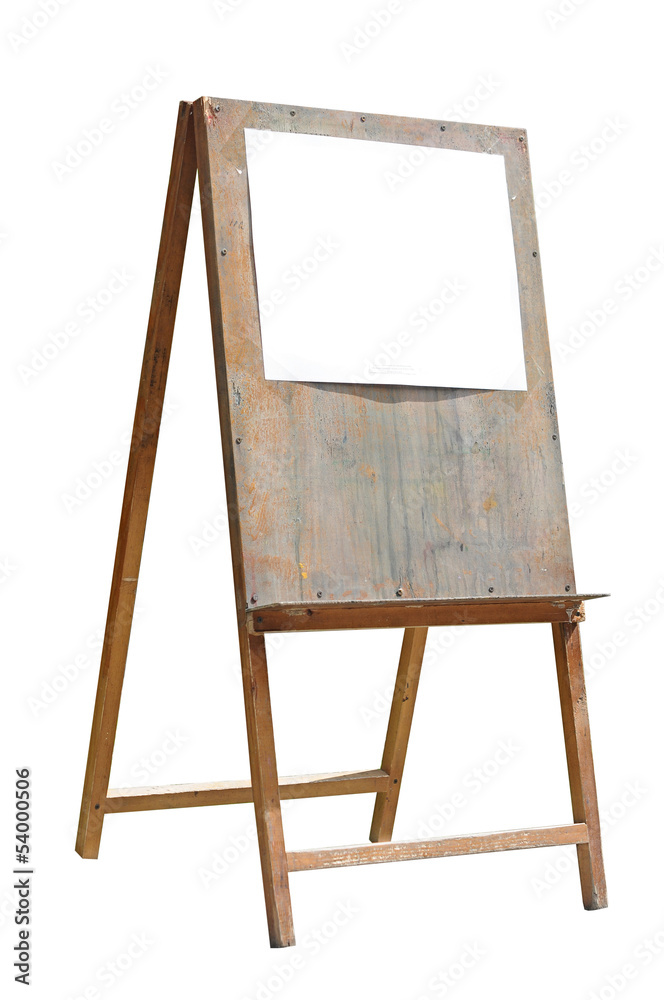 Paper on a easel isolated on a white backgrounds Paper on a easel isolated on a white backgrounds