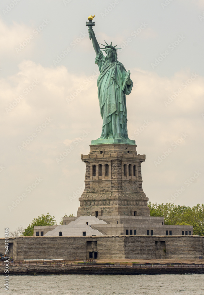 The Statue of Liberty - New York City. View form Hudson river on